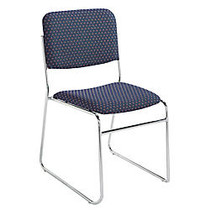 National Public Seating Signature Fabric Padded Stack Chair, 33 inch;H x 19 inch;W x 21 inch;D,Chrome Frame/Navy Fabric Pack Of 2