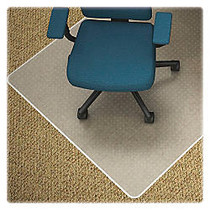 Lorell&trade; Low-Pile Carpet Chair Mat, Wide Lip, 45 inch;W x 53 inch;D, Clear