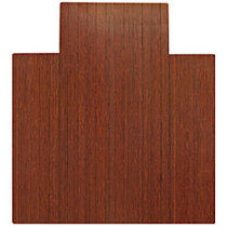 Anji Mountain Bamboo Roll-Up Chair Mat, 44 inch; x 52 inch;, 1/4 inch;-Thick, 9 1/4 inch; Tongue, Dark Cherry