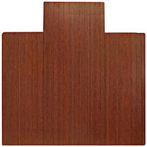 Anji Mountain Bamboo Roll-Up Chair Mat, 55 inch; x 57 inch;, 1/4 inch;-Thick, 9 1/4 inch; Tongue, Dark Cherry