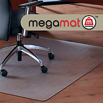 Cleartex Megamat Heavy-Duty Chair Mat for Hard Floors or All-pile Carpets - Home, Workstation, Hard Floor, Carpet, Office - 60 inch; Length x 46 inch; Width - Rectangle - Polycarbonate - Clear