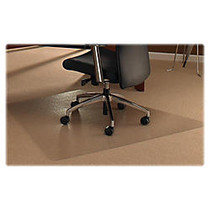Cleartex Ultimat Chair Mat for Low to Medium-pile Carpets - Corner Workstation - Carpeted Floor, Floor, Home, Office - 60 inch; Length x 48 inch; Width x 90 mil Thickness - Triangular - Polycarbonate - Clear