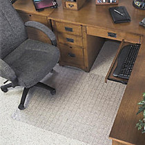 Deflect-O DuraMat Checkered Chair Mat For Low-Pile Carpet, 48 inch; x 36 inch; (20 inch; x 12 inch; Lip), Clear