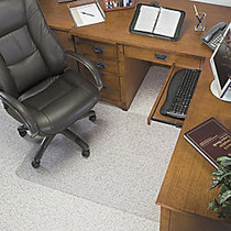 Deflect-O; Glass-Clear Chairmat With Lip, For Thin Commercial Grade Carpets, 45 inch;W x 53 inch;D