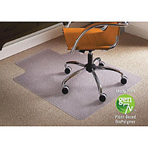 E.S.ROBBINS Gen7V Natural Origins Chairmat with Lip - Desk Protection, Workstation, Floor, Carpeted Floor - 53 inch; Length x 45 inch; Width - Lip Size 12 inch; Length x 25 inch; Width - Rectangle - Vinyl - Clear
