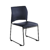 National Public Seating The Cafetorium Stackable Chairs, Blue/Chrome, Set Of 4