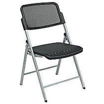 Office Star; Pro-Line II ProGrid 2-Pack Folding Chairs, Black/Silver