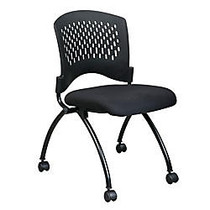 Office Star&trade; Folding Chair With Casters, 34 inch;H x 24 1/2 inch;W x 22 inch;D, Black