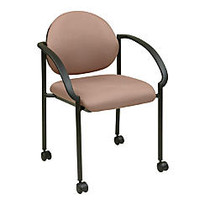 Office Star&trade; Work Smart Fabric Stack Chair With Casters & Arms, 33 inch;H x 24 1/2 inch;W x 24 1/4 inch;D, Icon Taupe