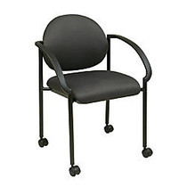 Office Star&trade; Work Smart Fabric Stack Chair With Casters & Arms, 33 inch;H x 24 1/2 inch;W x 24 1/4 inch;D, Shale