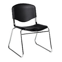 Offices To Go&trade; Stackable Chair, 31 inch;H x 22 1/2 inch;W x 22 inch;D, Black/Chrome, Pack Of 2
