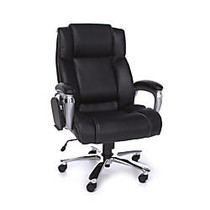 OFM ORO Series Bonded Leather Big & Tall High-Back Tablet Chair, Black/Silver