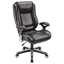 Realspace; Endsleigh Executive Big & Tall Bonded Leather Chair, Satin Black/Chrome