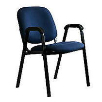 Office-Stor PLUS Stacking Guest Chair With Arms, 33 1/4 inch;H x 22 1/2 inch;W x 24 1/4 inch;D, Black/Blue Maze