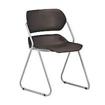 OFM Armless Stackable Chairs With Plastic Seat & Back, 31 inch;H x 20 inch;W x 20 inch;D, Black/Silver Fabric, Set Of 4