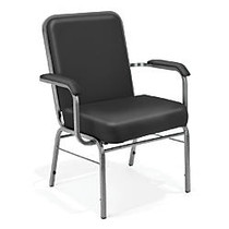 OFM Big And Tall Comfort Class Series Anti-Microbial Anti-Bacterial Arm Chairs, Black/Silver, Set Of 4