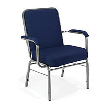 OFM Big And Tall Comfort Class Series Arm Chairs, Navy/Silver, Set Of 4