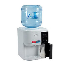 Avanti; Hot/Cold Table-Top Water Dispenser, 15 3/4 inch; x 12 1/4 inch; x 12 3/4 inch;, Black/White