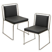 LumiSource Cascade Dining Chairs, Black/Stainless Steel, Set Of 2
