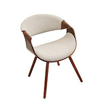 Lumisource Curvo Chair, Cream/Walnut