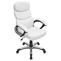 Lumisource Doctorate Office Chair, White/Chrome