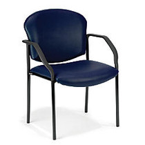 OFM Manor Series Anti-Microbial Anti-Bacterial Reception Chair With Arms, Navy/Black