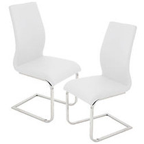 Lumisource Foster Dining Chairs, White/Chrome, Set Of 2