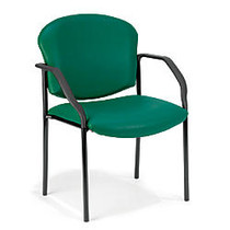 OFM Manor Series Anti-Microbial Anti-Bacterial Reception Chair With Arms, Teal/Black