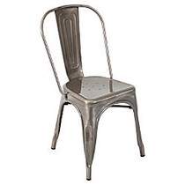 LumiSource Oregon Dining Chairs, Silver, Set Of 2