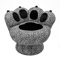 Lumisource Snow Leopard Paw Chair, Gray