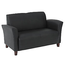 Office Star; Breeze Eco-Leather Loveseat, 32 inch;H x 52 1/2 inch;W x 28 1/2 inch;D, Black