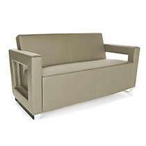 OFM Distinct Series Soft Seating Sofa, Taupe/Chrome