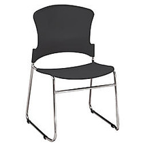 OFM Multi-Use Stack Chair, Plastic Seat & Back, 33 inch;H x 21 inch;W x 22 inch;D, Black, Pack Of 4