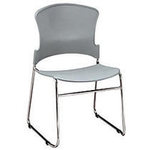 OFM Multi-Use Stack Chair, Plastic Seat & Back, 33 inch;H x 21 inch;W x 22 inch;D, Gray, Pack Of 4