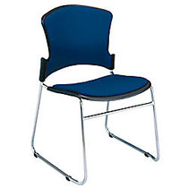 OFM Multi-Use Stack Chairs, Fabric Seat & Back, 33 inch;H x 21 inch;W x 22 inch;D, Navy, Set Of 4