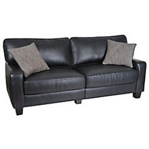 Serta; RTA Santa Rosa Collection Leather Sofa, 35 inch;H x 72 inch;W x 32 1/2 inch;D, Bonded Leather, Black