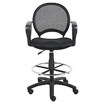 Boss Mesh Drafting Stool With Loop Arms, 45 1/2 inch;H x 27 1/2 inch;W x 27 inch;D, Black