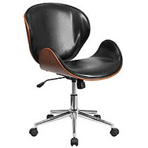 Flash Furniture Mid-Back Swivel Conference Chair, Black/Silver