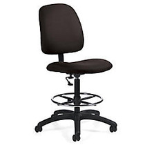 Global; Goal&trade; Armless Drafting Stool, 48 inch;H x 21 inch;W x 24 1/2 inch;D, Asphalt Fabric