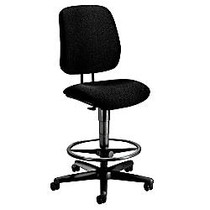 HON; 7700-Series Pneumatic Task Stool, 47 1/2 inch;H x 26 3/4 inch;W x 27 1/2 inch;D, Black