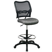 Office Star&trade; Space Fabric Drafting Chair With Nylon Base, 51 inch;H x 21 1/4 inch;W x 25 1/2 inch;D, Dark Pewter