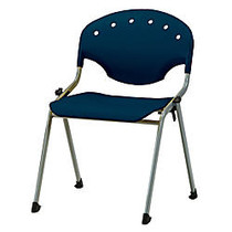 OFM Rico Stacking Chair, Without Arms, Navy, Set Of 6