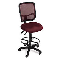 OFM Mesh Comfort Series Fabric Ergonomic Task Chair With Drafting Kit, Wine/Black