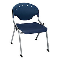 OFM Rico Student Stack Chair, 30 inch;H x 22 inch;D x 24 inch;W, Navy/Silver, Set Of 6