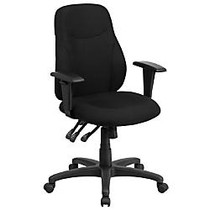 Flash Furniture Fabric Mid-Back Multifunction Ergonomic Swivel Task Chair With Adjustable Arms, Black