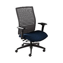 Global; Loover Weight-Sensing Synchro Chair, Mid-Back, 39 inch;H x 25 1/2 inch;W x 24 inch;D, Blue Bayou/Black