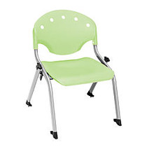 OFM Rico Student Stack Chairs, 12 inch; Seat Height, Lime Green/Silver, Set Of 6