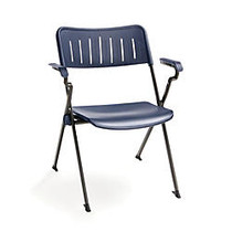 OFM Stanza Nesting Chairs With Arms, Navy/Gray, Set Of 4