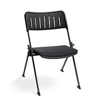 OFM Stanza Stacking Chairs, Black/Gray, Set Of 4