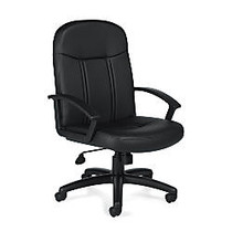 Offices To Go&trade; Luxehide Mid-Back Chair, 41 inch;H x 26 1/2 inch;W x 24 inch;D, Black